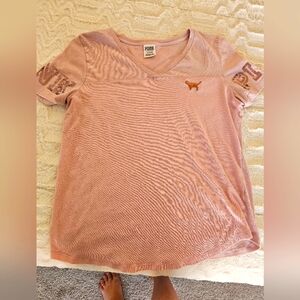 Rose pink victoria secret tee w rose gold dog